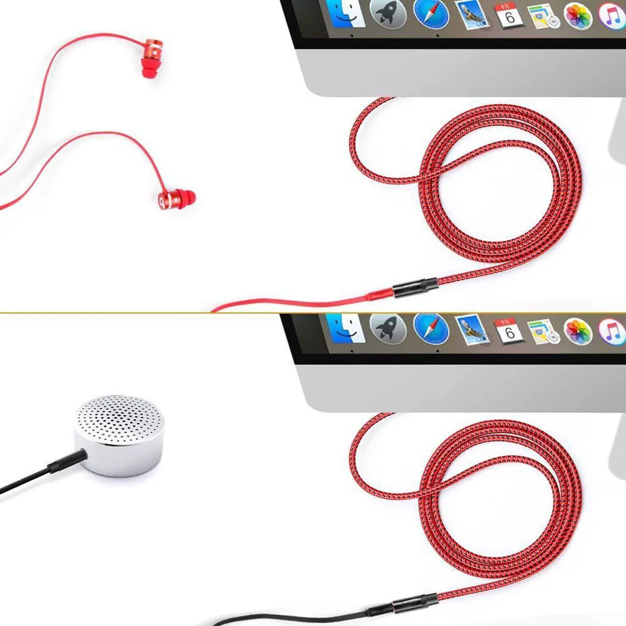 Alt view image 4 of 5 - 3.5mm Audio Extension Cable 100ft,LiuTian 3.5mm Male to Female Braided Auxiliary Headphone Extension Aux Stereo Jack Cord Wire Compatible for iPhone, iPad, Smartphones, Tablets, TV, Speaker.