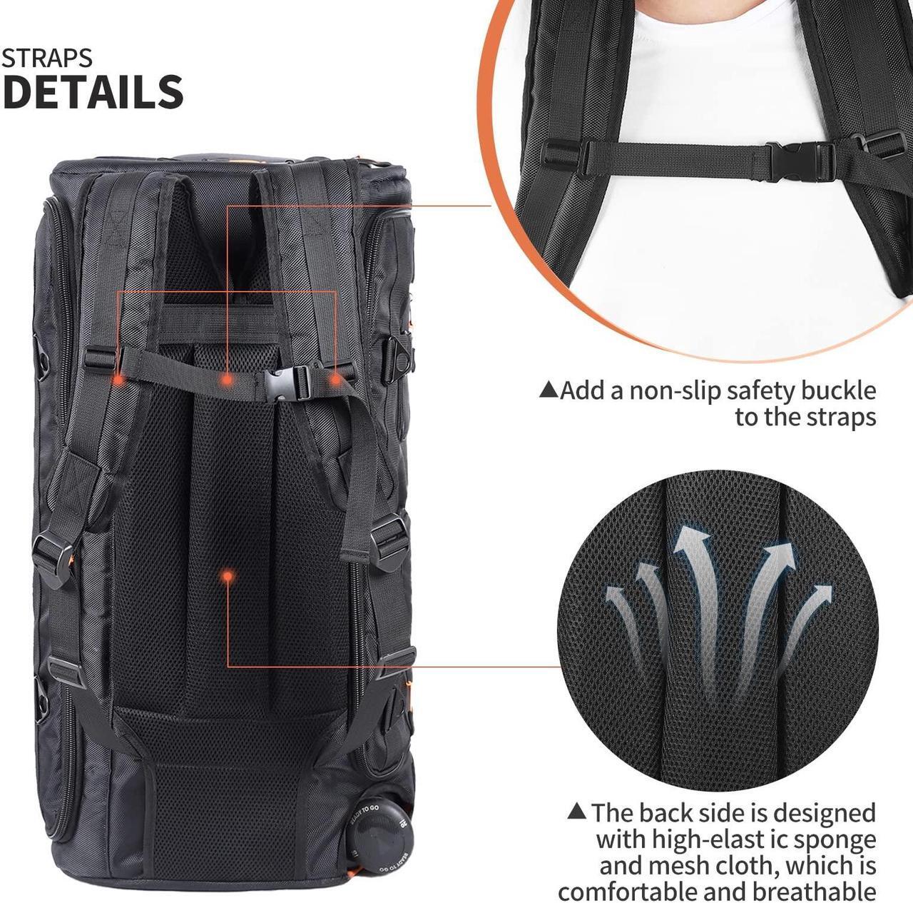 Alt view image 4 of 5 - OUKNAK Speaker Bag Travel Case Replacement for JBL Party Box 310, Portable Speaker Carry Tote Bag Backpack for for JBL Speaker (For JBL partybox 310 black)