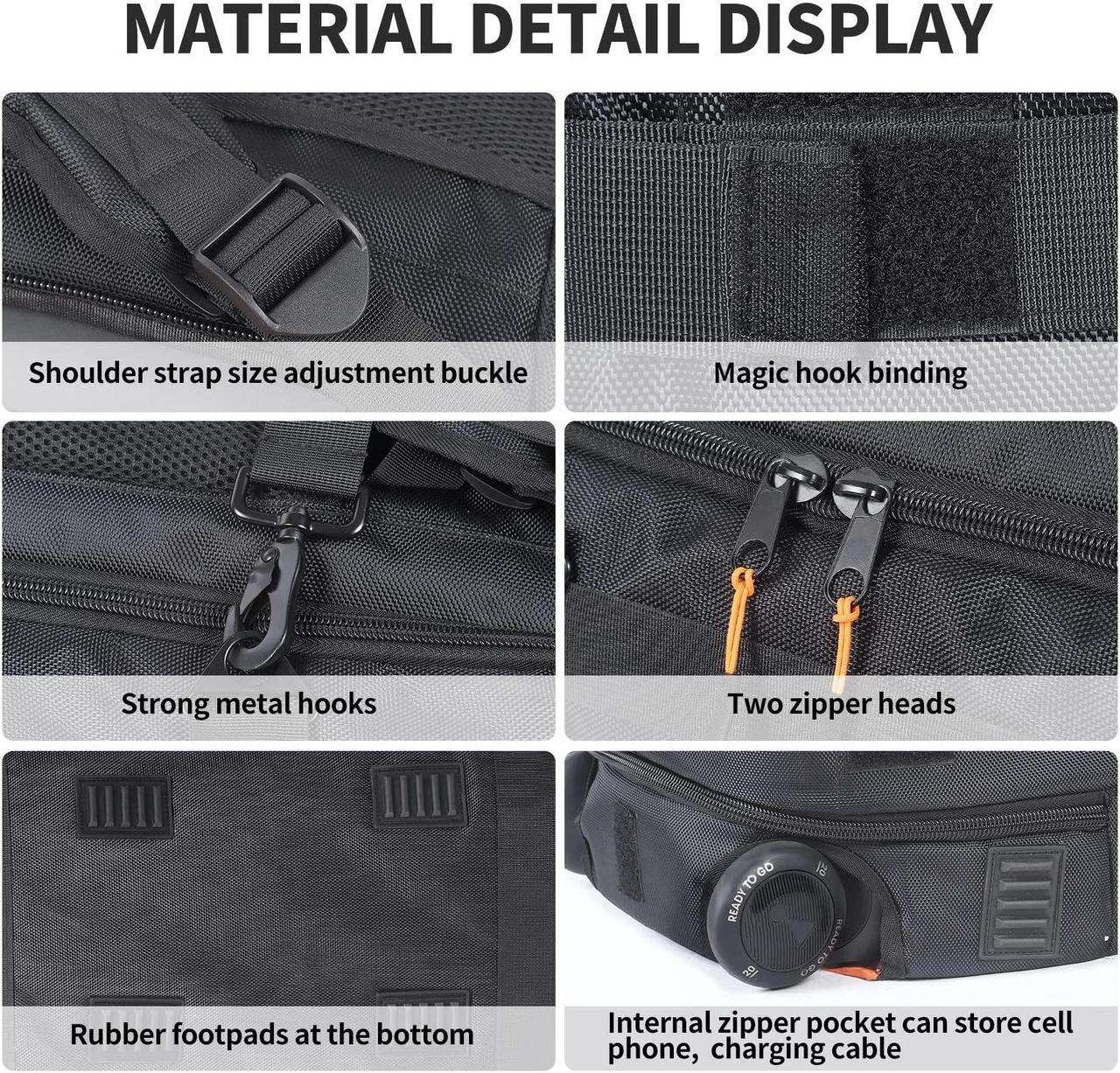 Alt view image 5 of 5 - OUKNAK Speaker Bag Travel Case Replacement for JBL Party Box 310, Portable Speaker Carry Tote Bag Backpack for for JBL Speaker (For JBL partybox 310 black)