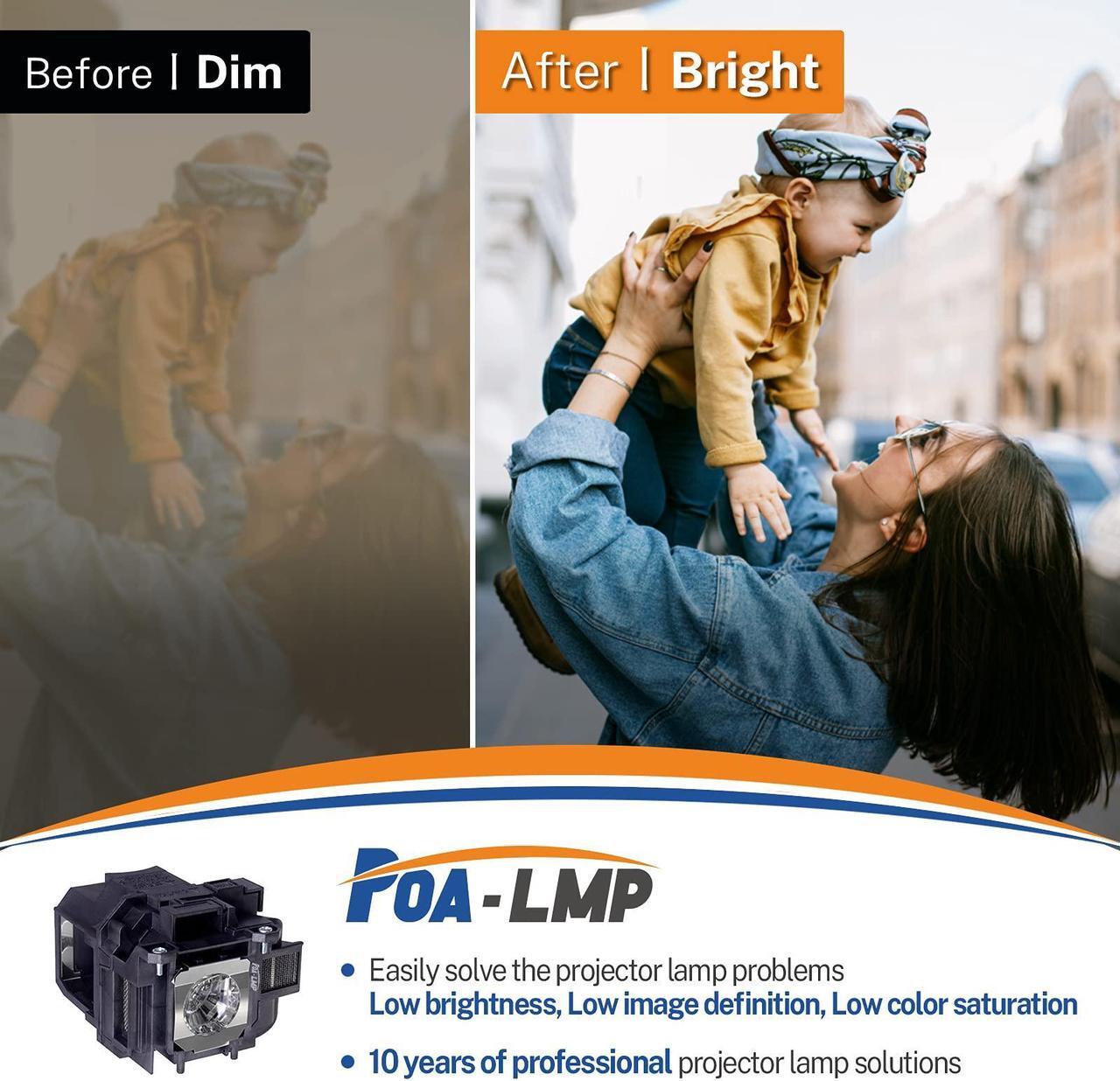 Alt view image 2 of 5 - POA-LMP LP78 Replacement Projector Lamp For ELPLP78 V13H010L78 Epson PowerLite Home Cinema 600 2000 2030 730HD 725HD EX3220 EX5220 EX6220 EX7220 EX7230 EX7235 1222 1262W 99W W17 X17 VS230 VS330 VS335W