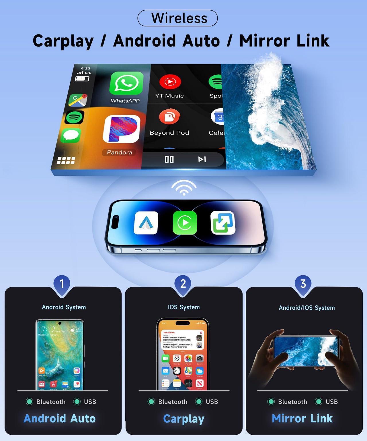 Alt view image 3 of 5 - 8 Core 4G 64G Android 13 CAR Stereo Radio for Honda CRV 2007-2011 Wireless Carplay, Rimoody 9 Inch Touchscreen GPS 4G-WiFi Bluetooth FM DSP-36 Mirror Link 59-UI Themes AHD Backup Camera