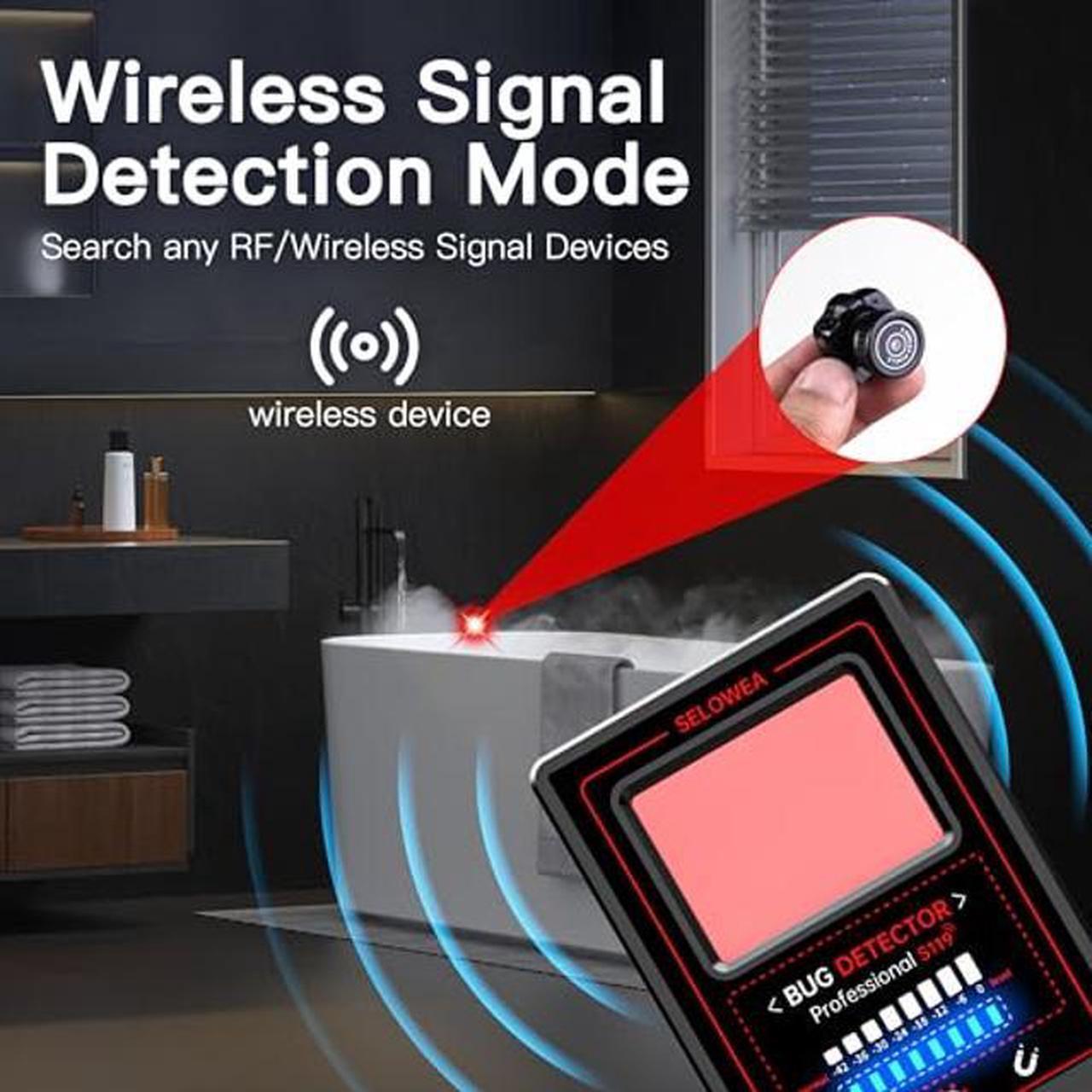 Alt view image 4 of 5 - SELOWEA Hidden Camera Detectors, Anti Spy, Car GPS Tracker, Portable RF Signal Finder, Bug Sweeper, Listening Device Detector for Airbnb Office Car Hotel Travel