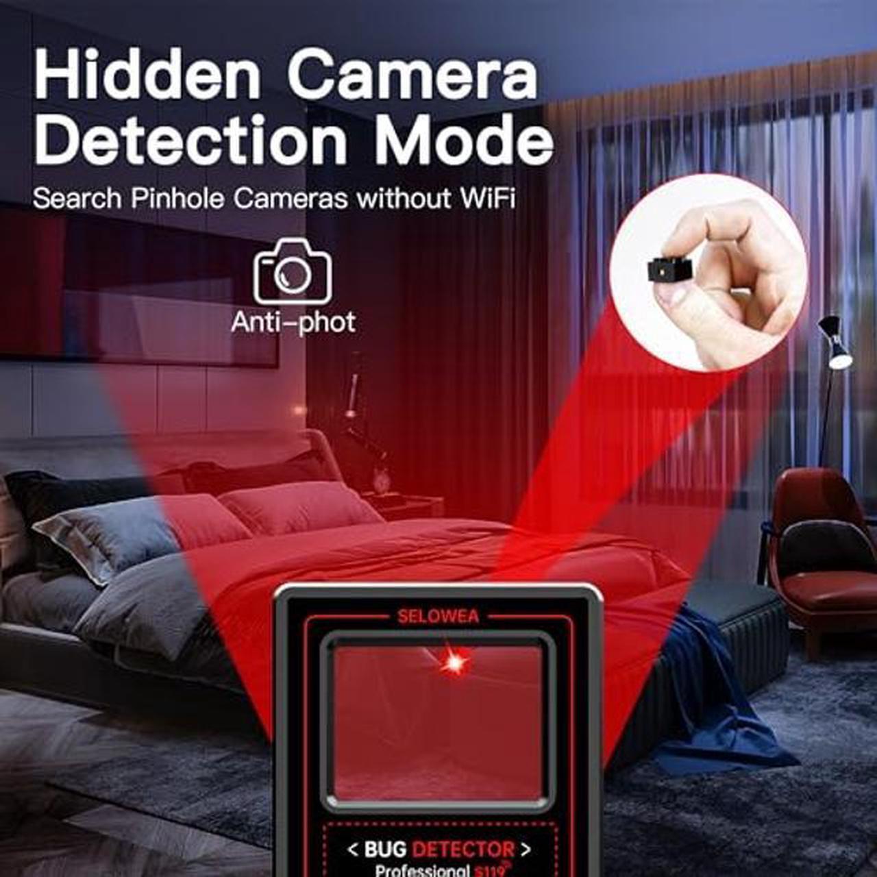 Alt view image 3 of 5 - SELOWEA Hidden Camera Detectors, Anti Spy, Car GPS Tracker, Portable RF Signal Finder, Bug Sweeper, Listening Device Detector for Airbnb Office Car Hotel Travel