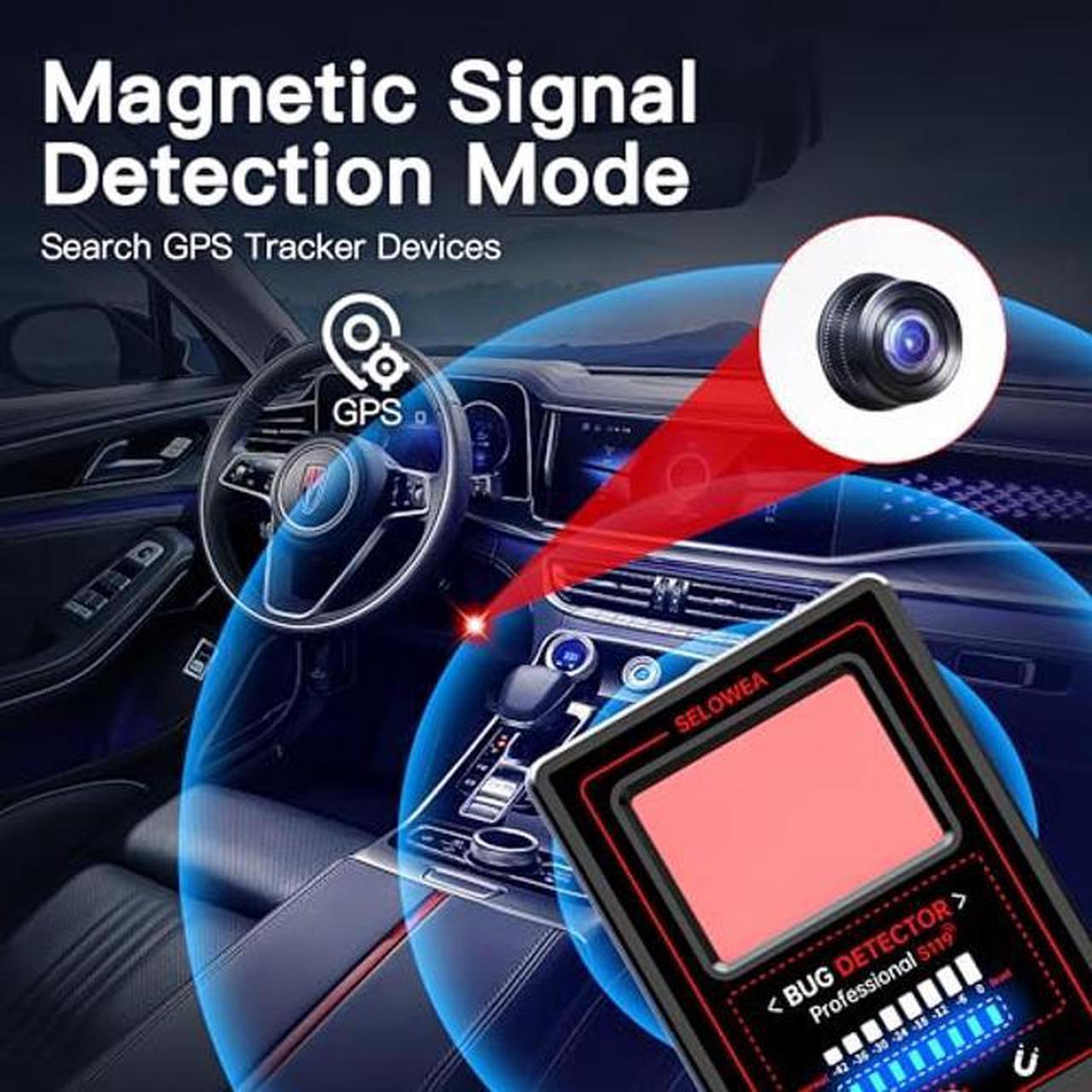 Alt view image 5 of 5 - SELOWEA Hidden Camera Detectors, Anti Spy, Car GPS Tracker, Portable RF Signal Finder, Bug Sweeper, Listening Device Detector for Airbnb Office Car Hotel Travel