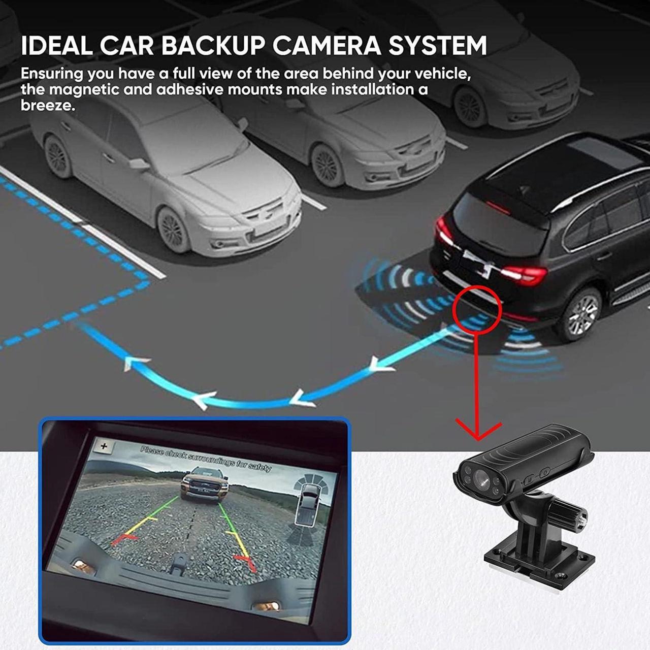 Alt view image 3 of 5 - Reverse Hitch Camera, 1080P Backup Camera, Waterproof Night Vision Rear View Camera, Motion Detection, Magnetic Adhesive Mount for Cars, RVs, Trucks