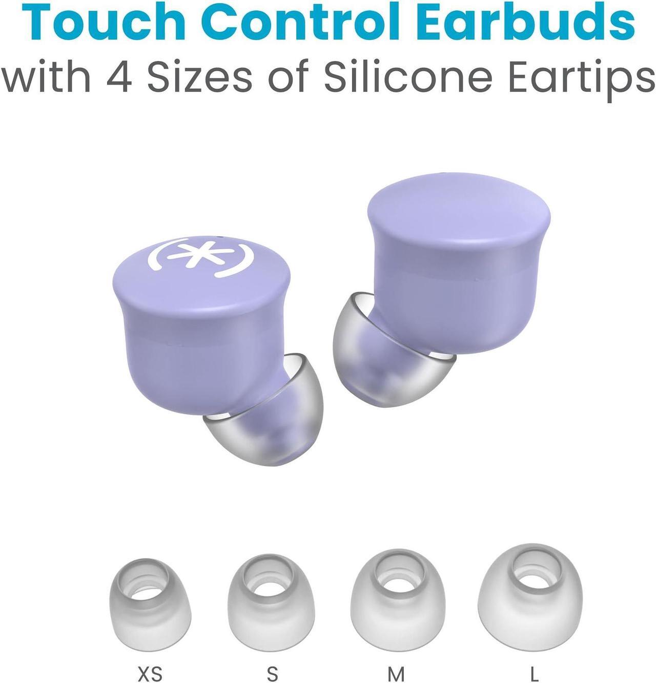 Alt view image 3 of 5 - Speck Gemtones Wireless Earbuds for iPhone and Android, Bluetooth 5.3 Headphones with 28 Hour Battery Life, USB-C Charging, Two-Year Warranty and Integrated App with EQ Settings, Pop Purple