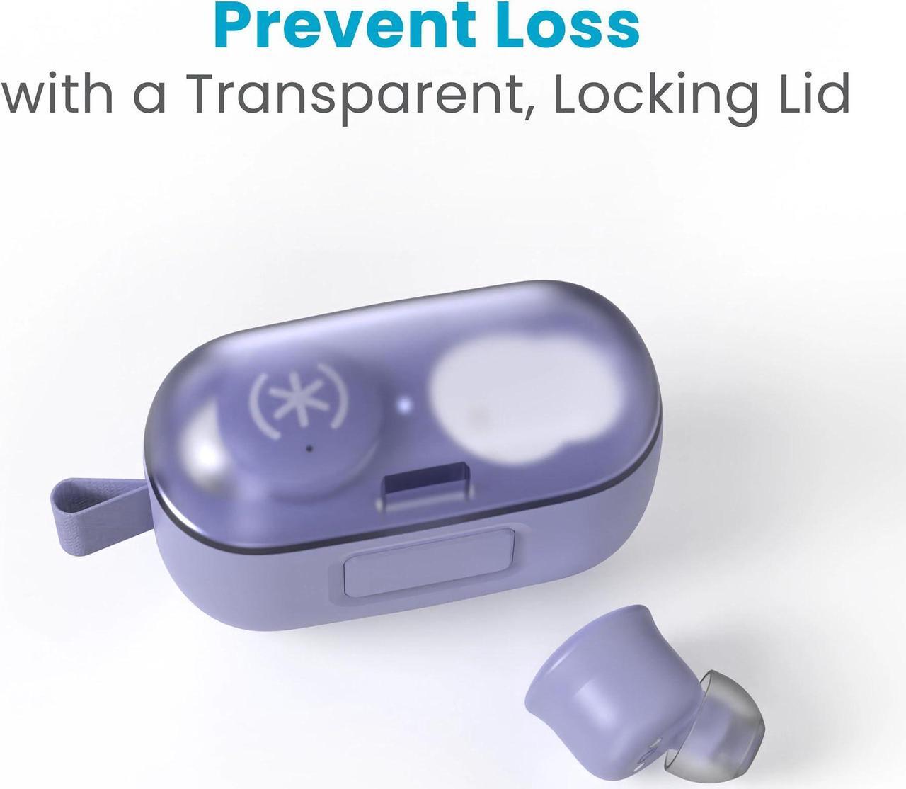 Alt view image 4 of 5 - Speck Gemtones Wireless Earbuds for iPhone and Android, Bluetooth 5.3 Headphones with 28 Hour Battery Life, USB-C Charging, Two-Year Warranty and Integrated App with EQ Settings, Pop Purple