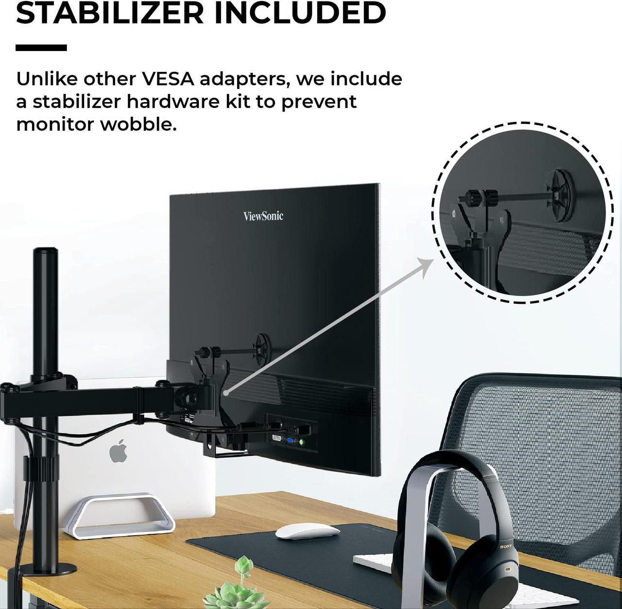Alt view image 5 of 5 - HumanCentric VESA Mount Adapter compatible with Viewsonic models VX2776-smhd, VX2476-smhd, VX2376-smhd, and VX2276-smhd