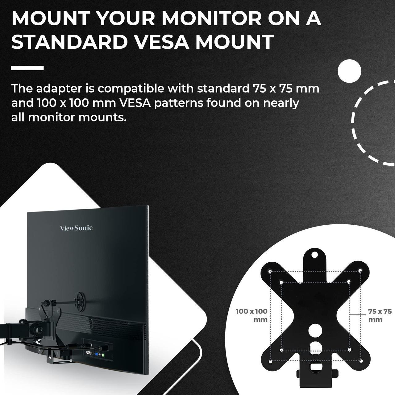 Alt view image 4 of 5 - HumanCentric VESA Mount Adapter compatible with Viewsonic models VX2776-smhd, VX2476-smhd, VX2376-smhd, and VX2276-smhd