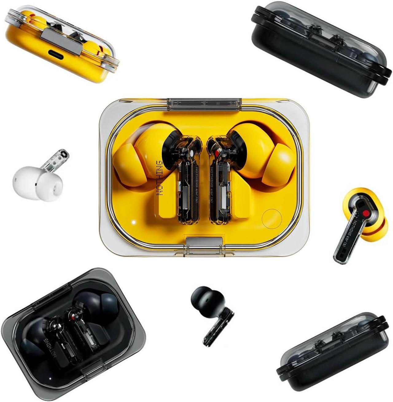Alt view image 3 of 5 - Nothing Ear (a) Wireless Earbuds with ChatGPT Integration, 45dB Hybrid Noise Cancelling Earbuds, Hi-Res Audio, Advanced Equaliser, Dual Connect,6 Mics, 42.5H Playtime Earbuds Wireless Bluetooth Yellow