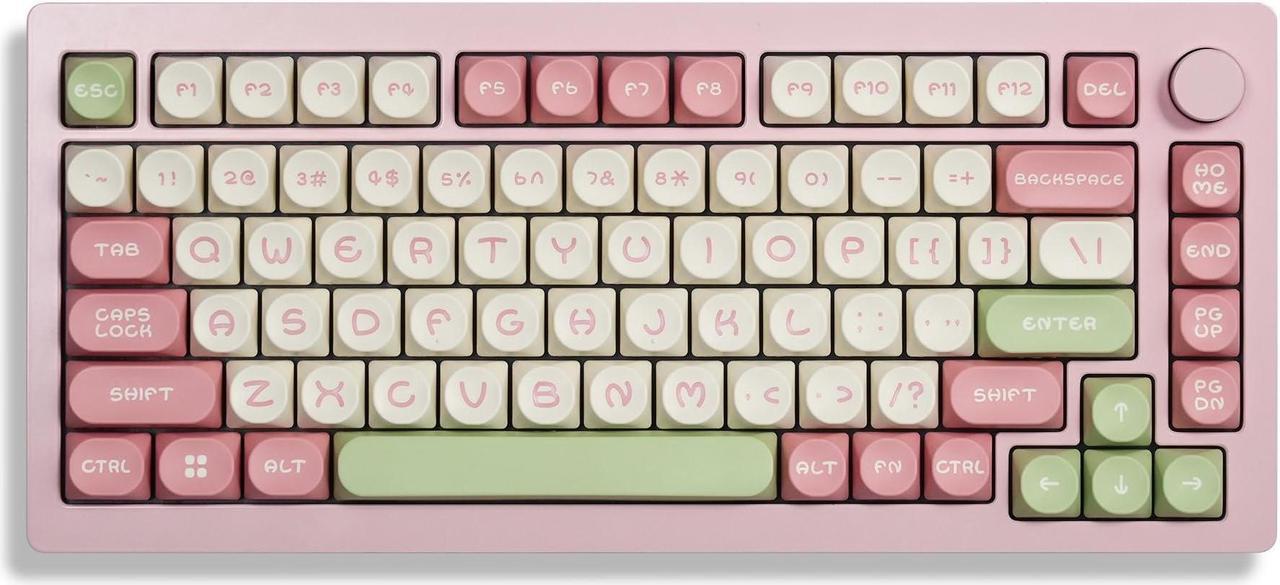 Alt view image 5 of 5 - dagaladoo Pink Custom keycaps Cute,MOA Profile keycaps PBT,Double Shot keycaps 75 Percent bundle with Topographic map XXL White Mousepad Rubber mat Desk pad