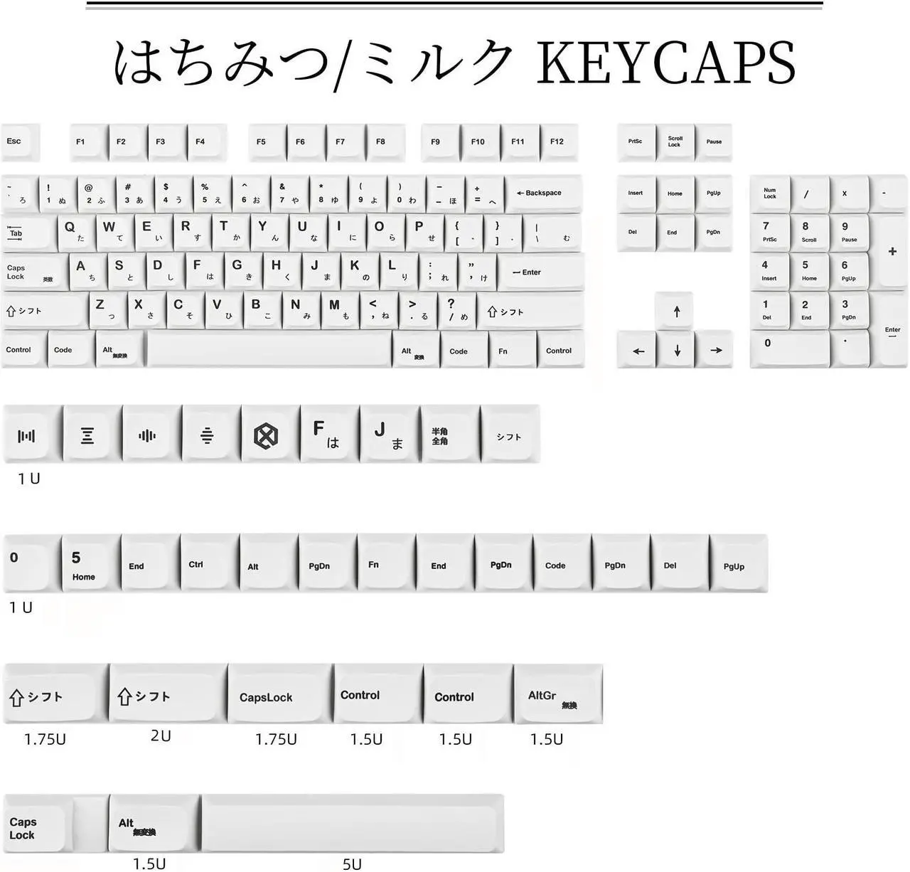 Alt view image 2 of 5 - GTSP 135-Key Japanese White keycaps 65 Percent XDA keycap Set for 60 Percent tkl Keyboard for Cherry Mx Gateron Kailh Switch 87/68/64/104 Mechanical Keyboard (Minimalist (XDA))