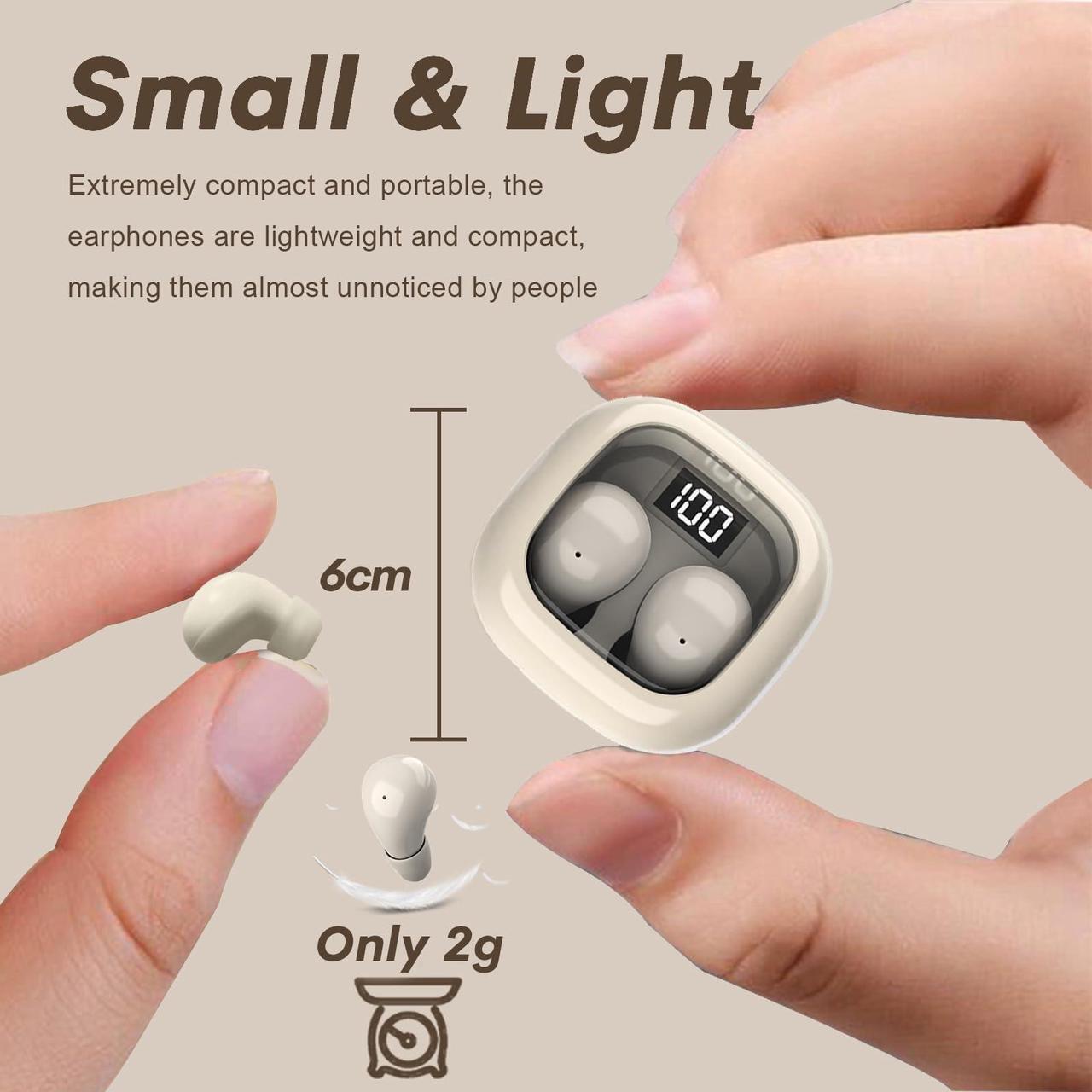 Alt view image 2 of 5 - Smallest Invisible Mini Earbuds Wireless Bluetooth, Low Profile Micro Tiny Discreet Hidden Earbuds for Work, Small Headphones, Invisible Sleep Wireless Earphone IPX5 Waterproof for Small Ear Canals