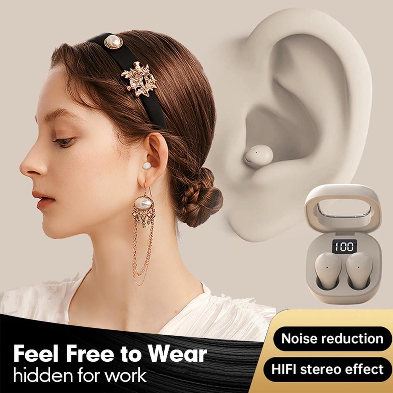 Alt view image 4 of 5 - Smallest Invisible Mini Earbuds Wireless Bluetooth, Low Profile Micro Tiny Discreet Hidden Earbuds for Work, Small Headphones, Invisible Sleep Wireless Earphone IPX5 Waterproof for Small Ear Canals