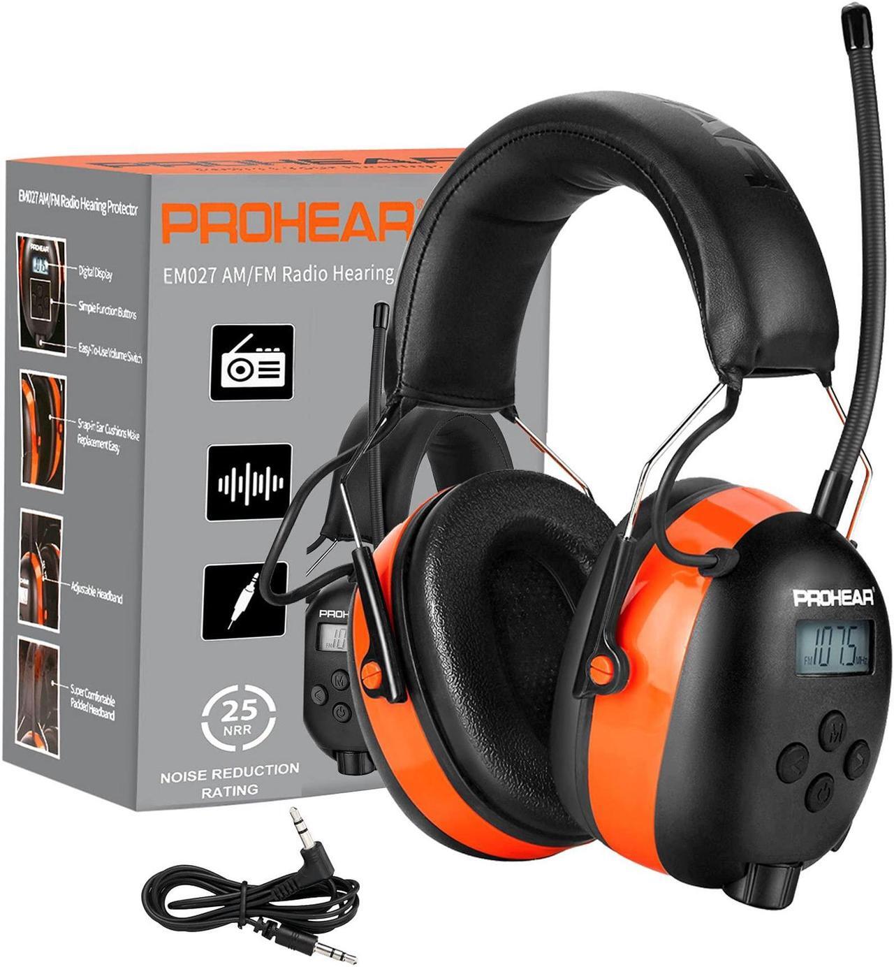 Alt view image 2 of 5 - PROHEAR 027 AM FM Radio Headphones with Digital Display&033 Bluetooth 5.3 Hearing Protection Headphones with FM AM Radio