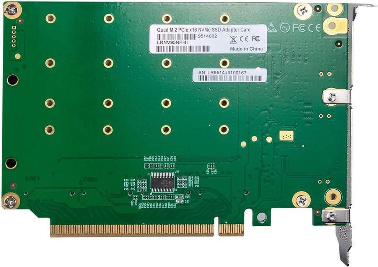 Alt view image 5 of 5 - REDLUX NVMe SSD Adapter for M.2 SSD (4X M.2(M Key)), Requires Motherboard BIOS Support for Bifurcation