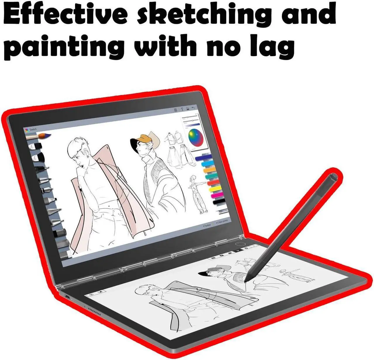 Alt view image 4 of 5 - Precision Pen Compatible with Lenovo ThinkPad X1 Tablet Gen 2,Yoga 520/720,4096 Levels Pressure,Supporting AES 2.0/1.0 and AIT Protocol