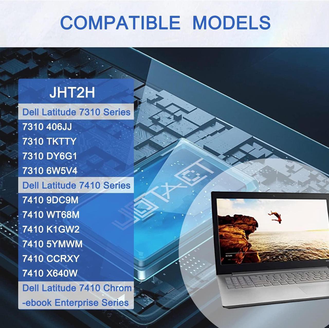 Alt view image 3 of 5 - JOTACT JHT2H Laptop Battery Compatible with Dell Latitude 7310 7410 Series Notebook P34S P34S001 4V5X2 Y7HR3 35J09 HRGYV WY9MP XMV7T 009YYF 7CXN6 T3JWC XMT81 0YJ9RP XMV7T K36KR X825P YY3GJ 7.6V