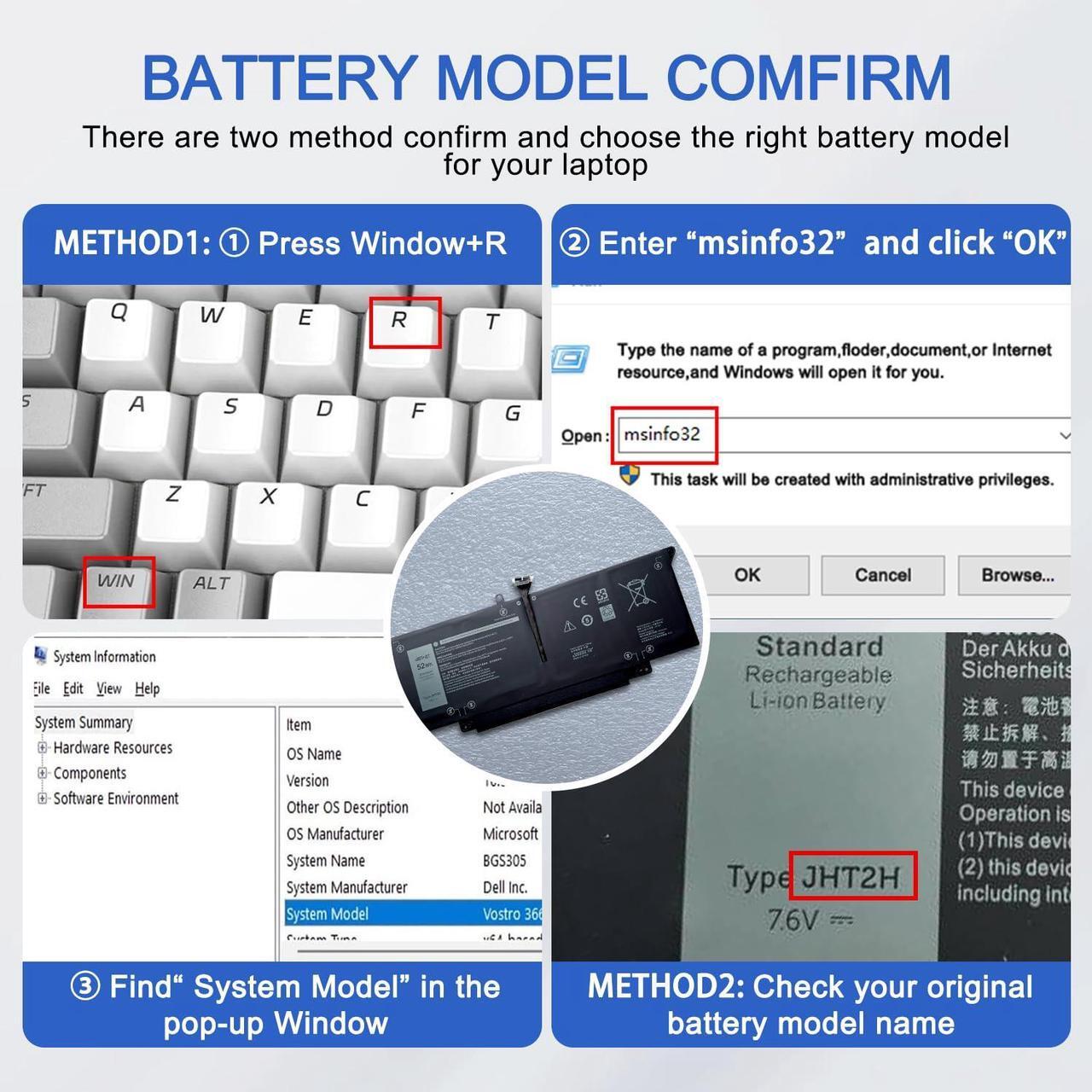 Alt view image 4 of 5 - JOTACT JHT2H Laptop Battery Compatible with Dell Latitude 7310 7410 Series Notebook P34S P34S001 4V5X2 Y7HR3 35J09 HRGYV WY9MP XMV7T 009YYF 7CXN6 T3JWC XMT81 0YJ9RP XMV7T K36KR X825P YY3GJ 7.6V