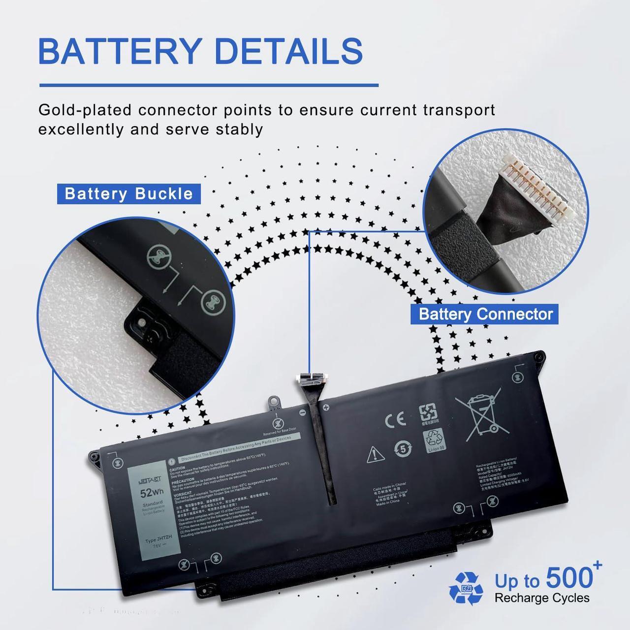 Alt view image 5 of 5 - JOTACT JHT2H Laptop Battery Compatible with Dell Latitude 7310 7410 Series Notebook P34S P34S001 4V5X2 Y7HR3 35J09 HRGYV WY9MP XMV7T 009YYF 7CXN6 T3JWC XMT81 0YJ9RP XMV7T K36KR X825P YY3GJ 7.6V