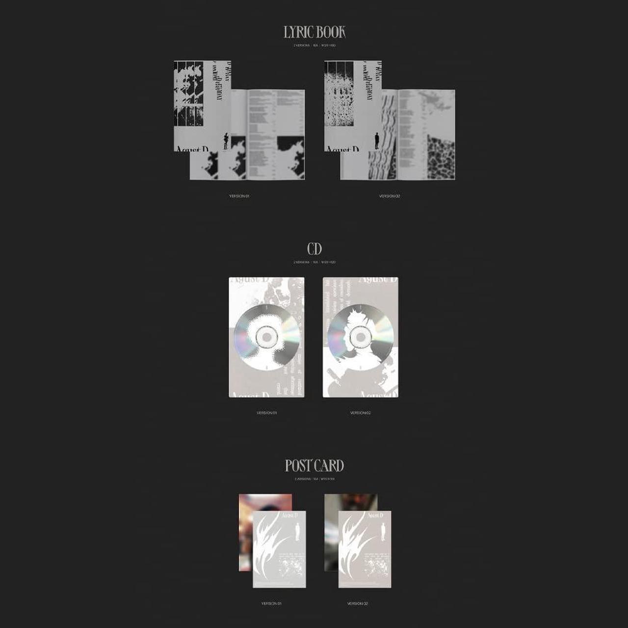 Alt view image 4 of 5 - Agust D SUGA - D-Day CD (2 Versions Set)