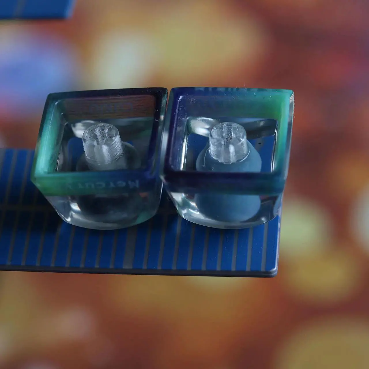 Alt view image 4 of 5 - 3D printed artisan keycaps Resin keycaps - R1/Esc transparent planetary and lunar keycaps for Cherry MX standard gaming mechanical keyboards, The coolest gift for friends and family (Earth)