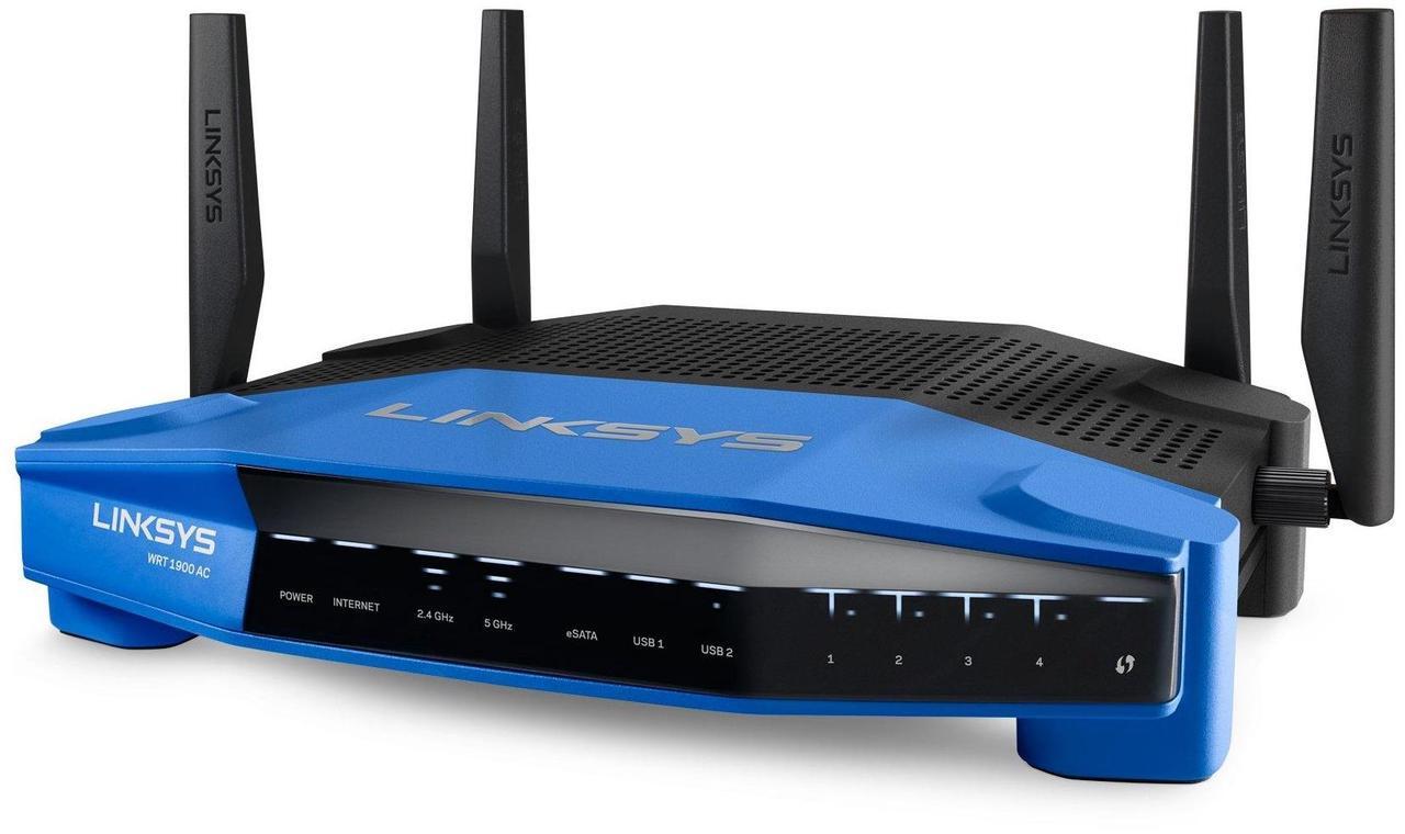 Alt view image 3 of 5 - Linksys WRT1900AC 2.4 and 5GHz Dual Band Smart Wi-Fi Wireless AC Router (WRT1900AC-EJ)