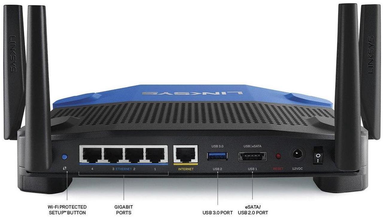 Alt view image 5 of 5 - Linksys WRT1900AC 2.4 and 5GHz Dual Band Smart Wi-Fi Wireless AC Router (WRT1900AC-EJ)