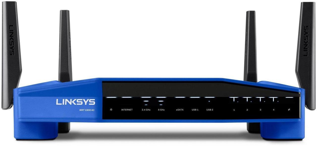 Alt view image 4 of 5 - Linksys WRT1900AC 2.4 and 5GHz Dual Band Smart Wi-Fi Wireless AC Router (WRT1900AC-EJ)