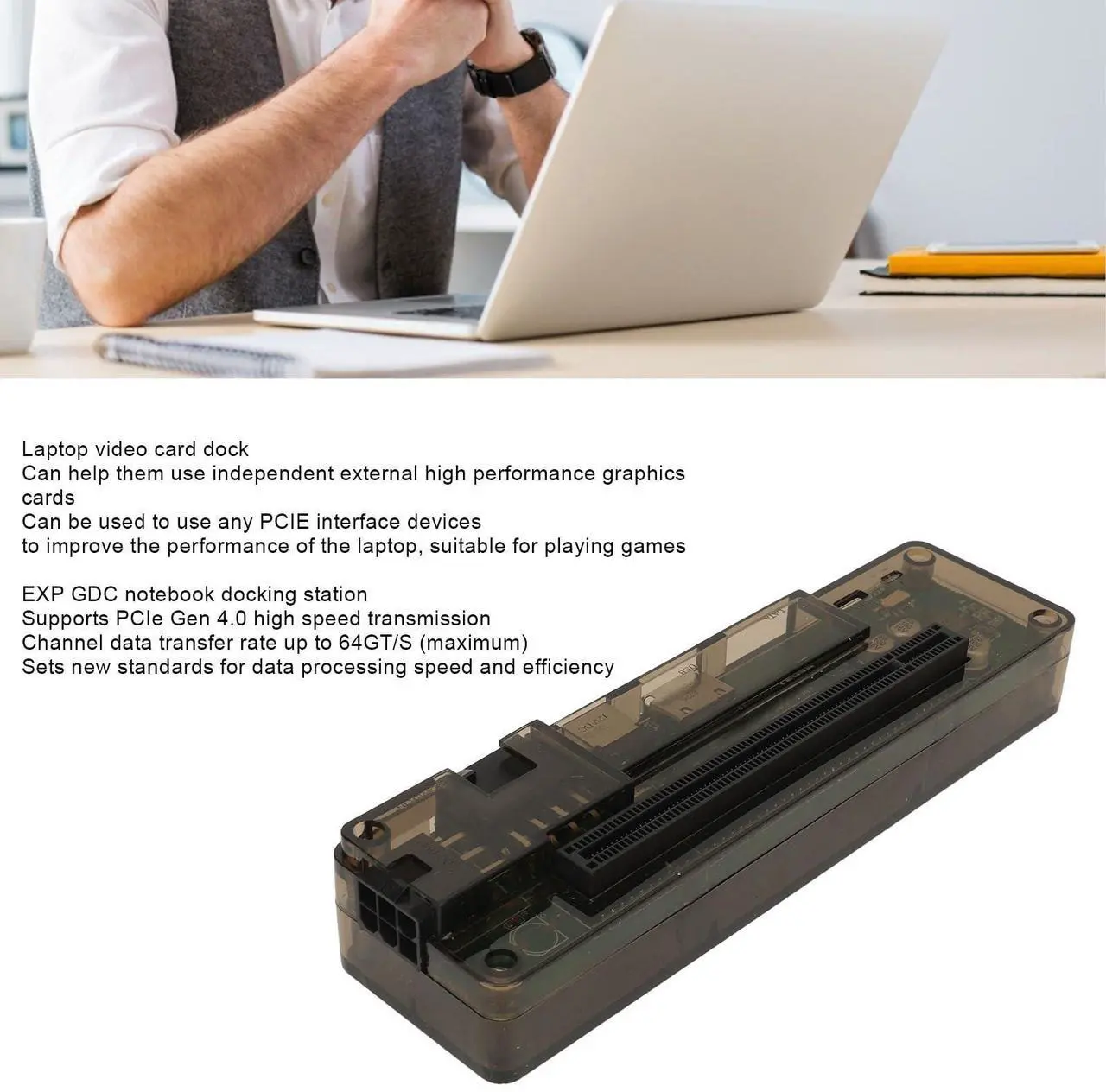 Alt view image 3 of 5 - Yoidesu Laptop External Independent Video Card Dock, 64GTS External Graphics Card Slot for Graphics Cards, Sound Cards, Array Cards
