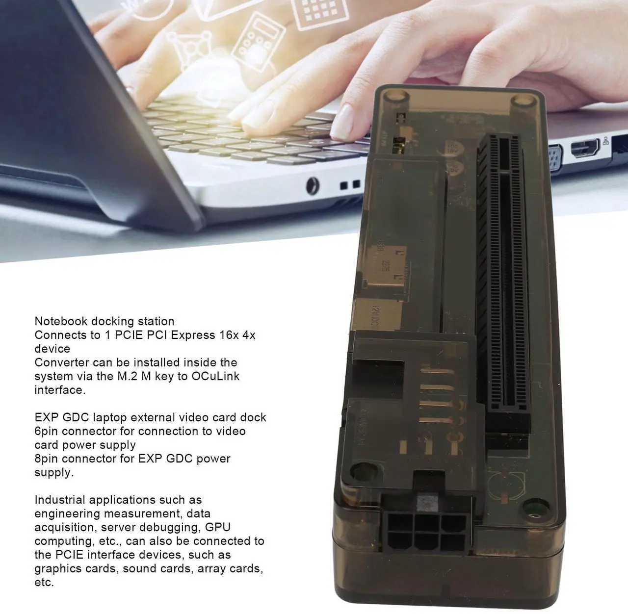 Alt view image 2 of 5 - Yoidesu Laptop External Independent Video Card Dock, 64GTS External Graphics Card Slot for Graphics Cards, Sound Cards, Array Cards