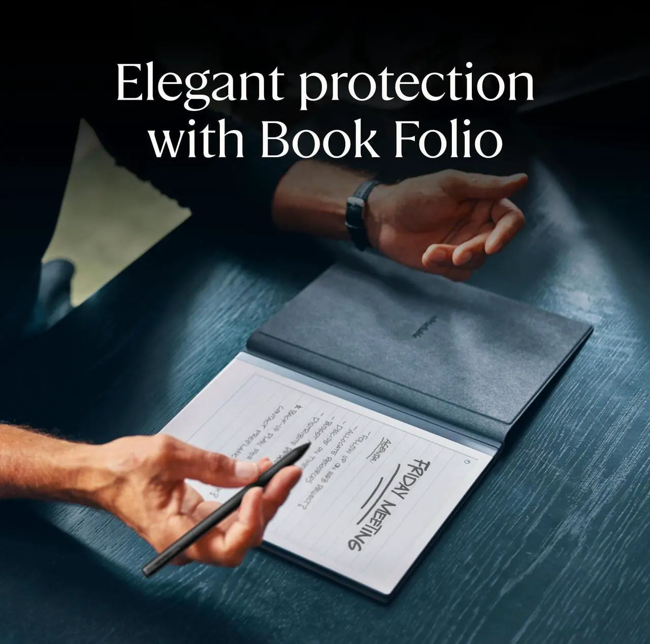 Alt view image 5 of 5 - reMarkable 2 Bundle - Leather Folio | 10.3'' reMarkable 2 Paper Tablet, Marker Plus Pen with Built-in Eraser and Book Folio Case in Black Premium Leather
