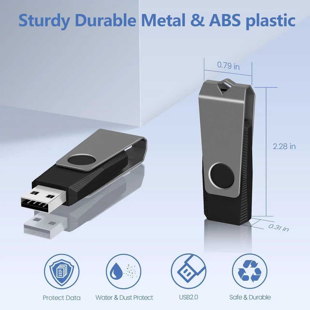Alt view image 5 of 5 - AGECASH 2GB Bulk Flash Drive 100 Pack Fat USB Flash Drives Bulk 2 GB USB 2.0 Memory Stick Thumb Drive 100Pack with Lanyards Swivel Jump Drives Multipack for Data Stroage and Backup, Grey 2GB