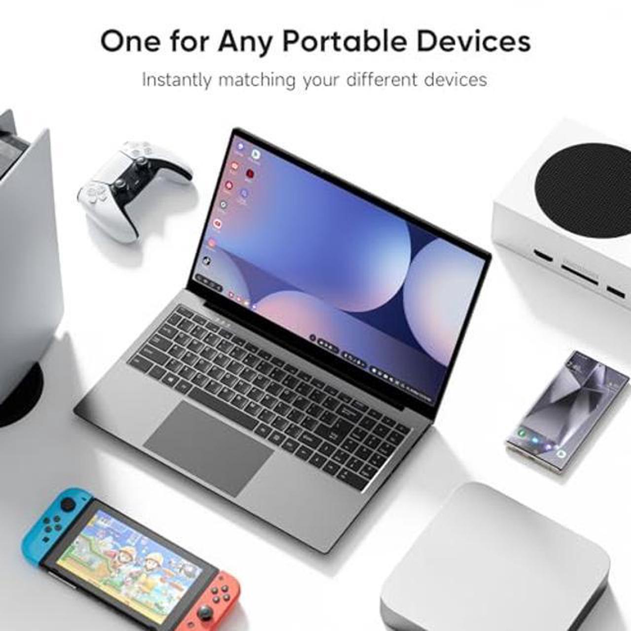 Alt view image 4 of 5 - 15.6 inch Lapdock for Samsung DeX and Mac Mini, Lap Experience for Samsung Phone and Mini PC, Portable Monitor with Keyboard Compatible with Samsung S24/23, Z Fold 6/5, Note 20/10, Steam Deck - Grey