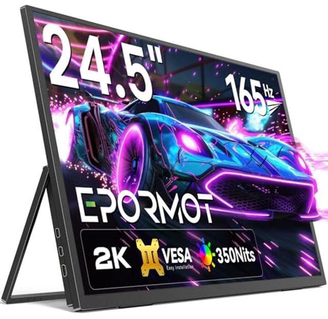 Main image of EPORMOT Portable Monitor 24.5" 165HZ, 2K Portable Gaming Monitor with FreeSync, HDR, 180degAdjustable Kickstand & VESA, 350Nits QHD IPS Large Travel Gaming Second Screen for Laptop, Switch