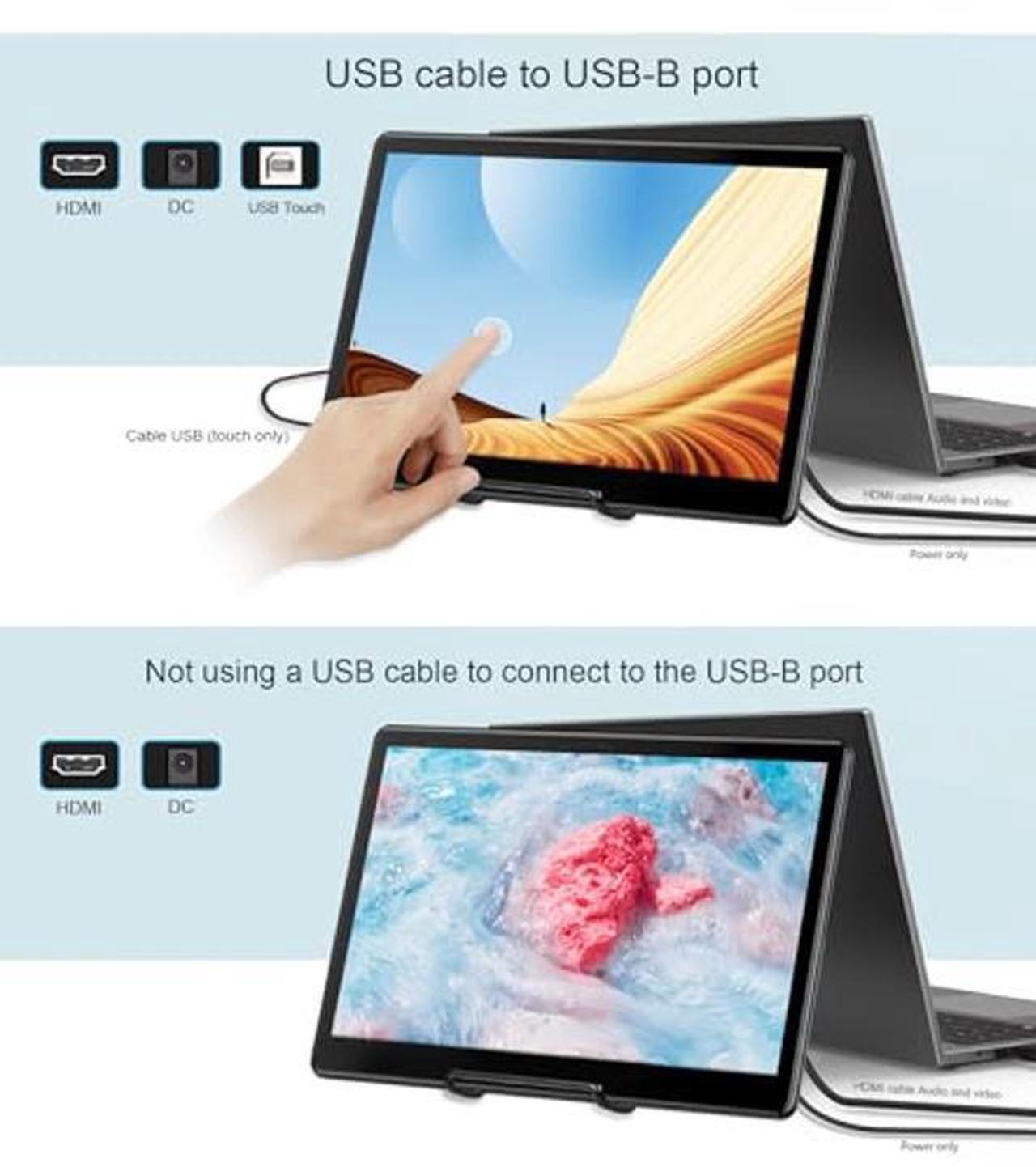 Alt view image 4 of 5 - NLIEOPDA Touchscreen Monitor 15.6 inch, FHD 1920x1080 IPS Screen Laptop Touch Monitor HDMI VGA DVI Touch Display Support VESA Mount Compatible with Laptops PC Mini PC PS5/4 Xbox