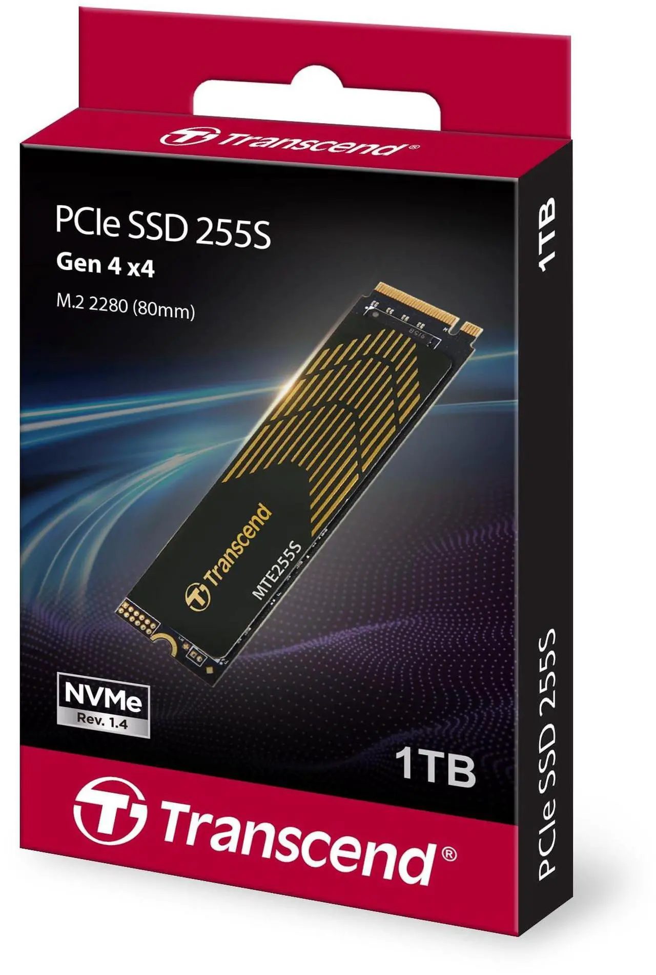 Alt view image 2 of 5 - Transcend 1TB M.2 2280 SSD with Heatsink, Up to 7,400MB/s for PS5, Desktops, Laptops, PCIe 4.0 NVMe Gen4x4 Internal SSD, 3D TLC NAND, High-Speed Solid State Drive, Ideal for Gaming, Professional Use