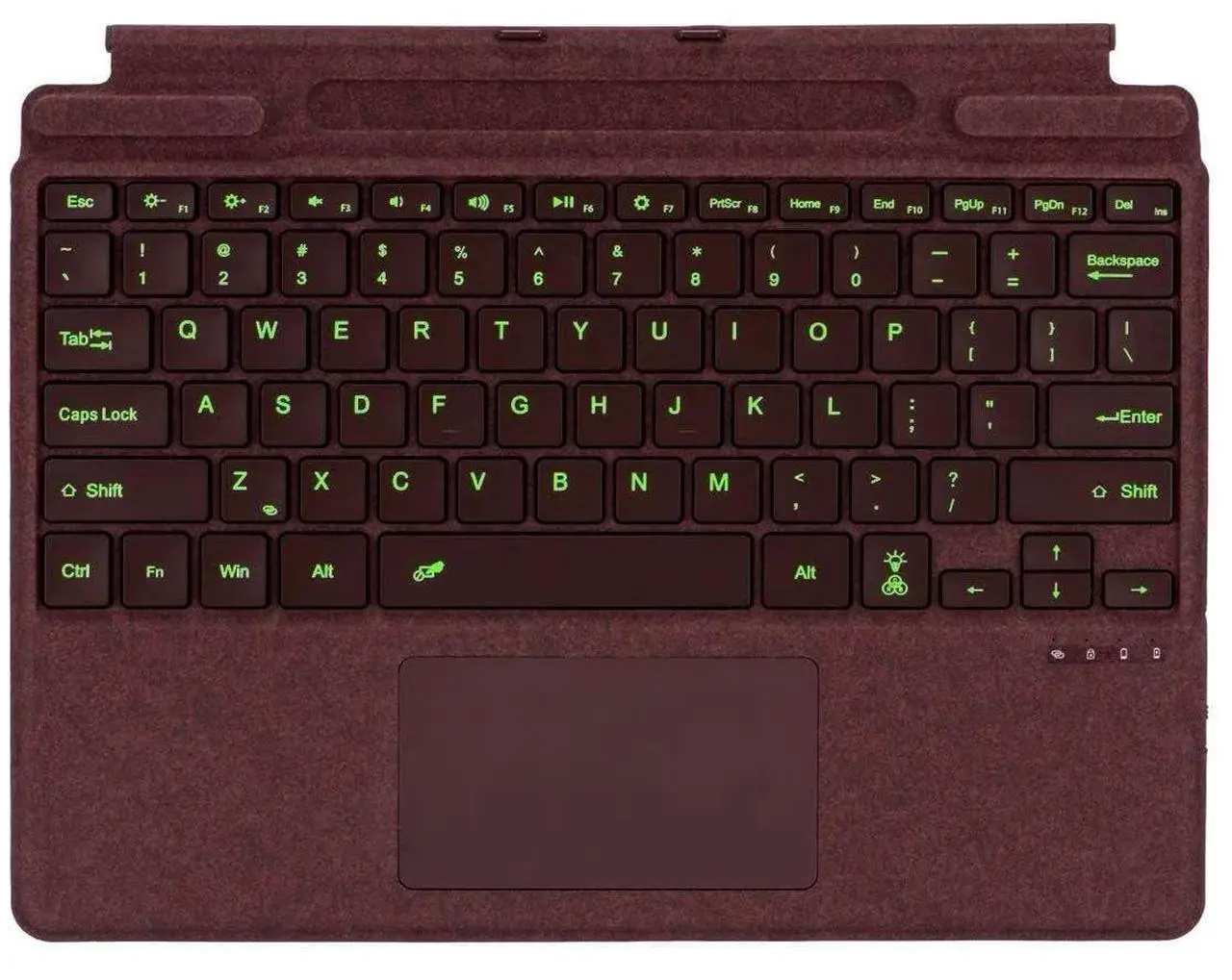 Main image of Zoof Type Cover for Microsoft Surface Pro 11 / Pro 10 / Pro 9 / Pro 8 / Pro X, 13 inch, Portable Slim Bluetooch Keyboard with Touchpad, Pen Holder (Burgundy with Backlit)