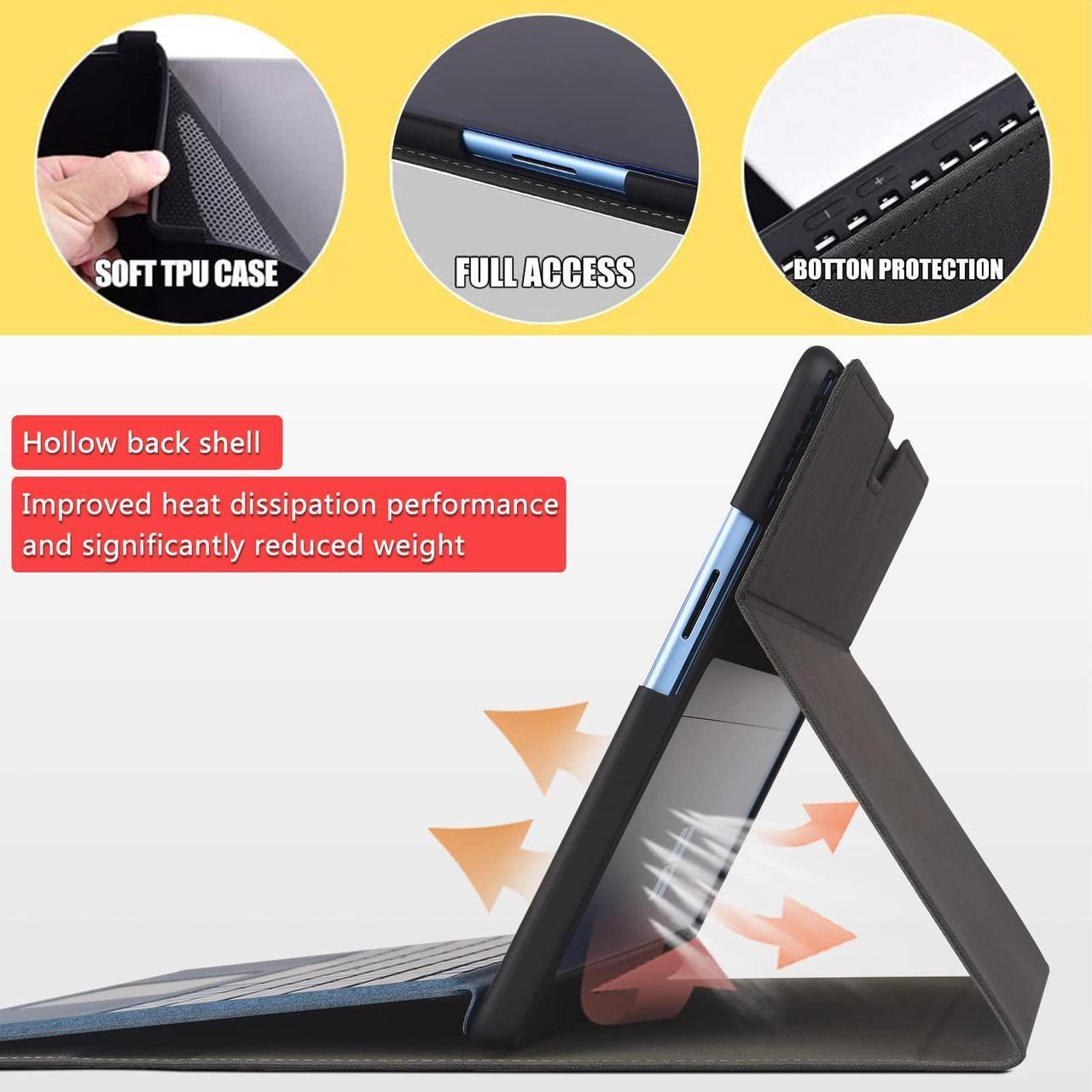 Alt view image 5 of 5 - xisiciao Protective Case for Microsoft Surface Pro 9/10/ 11th Edition AI PC 2024 13" Shell Compatible with Keyboard Cover Ultral Thin & Light Heat Dissipation Design (Black)