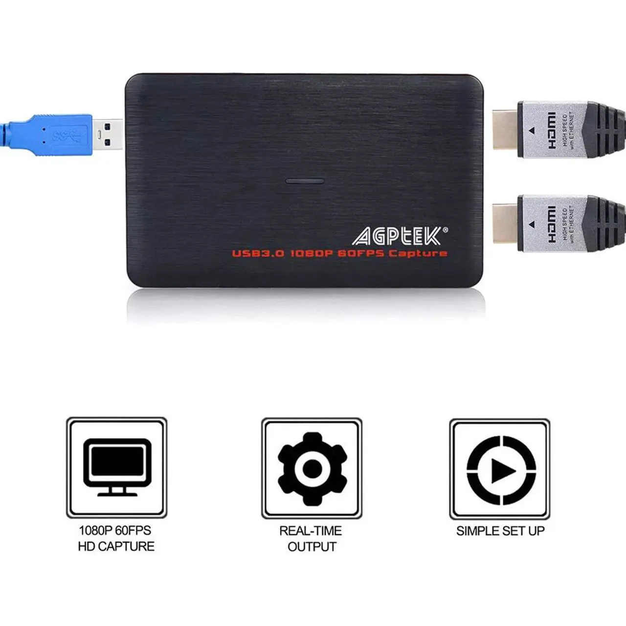 Alt view image 2 of 5 - USB3.0 Game Capture Card 4K@30, 4K HDMI Video Capture Live Streaming Record 4K 30 FPS or 1080p120, 1440p60, HDMI Capture Card Work for PS5/PS4/Xbox One/Switch/Camera