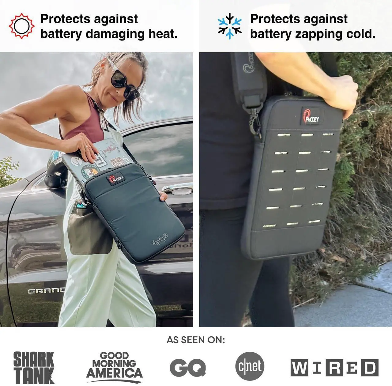 Alt view image 5 of 5 - PHOOZY Insulated Thermal Sleeve for Laptops, iPads, MacBooks & Similar Sized Tablets or Laptops up to 11" - Patented NASA Thermal Technology Extends Battery Life in The Cold (Cosmic Black)