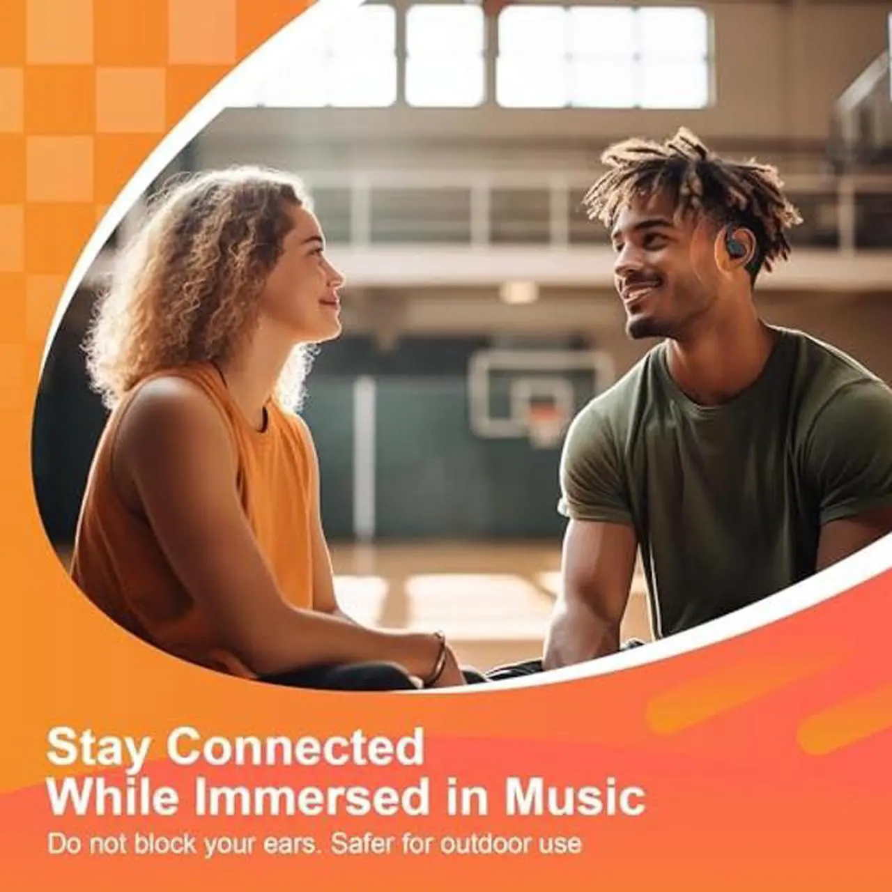 Alt view image 4 of 5 - TTQ Open Ear, Open Ear True Wireless Headphones Bluetooth 5.3, Sports with Earhooks & Mic, 60H Playtime, Wireless Charging Case & LED Display, Waterproof for Running, Workout