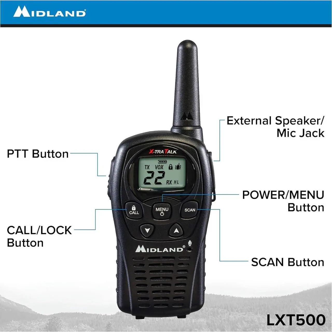 Alt view image 2 of 5 - Midland LXT500VP3 FRS Two Way Radios - 12 Pack Bundle w/Chargers