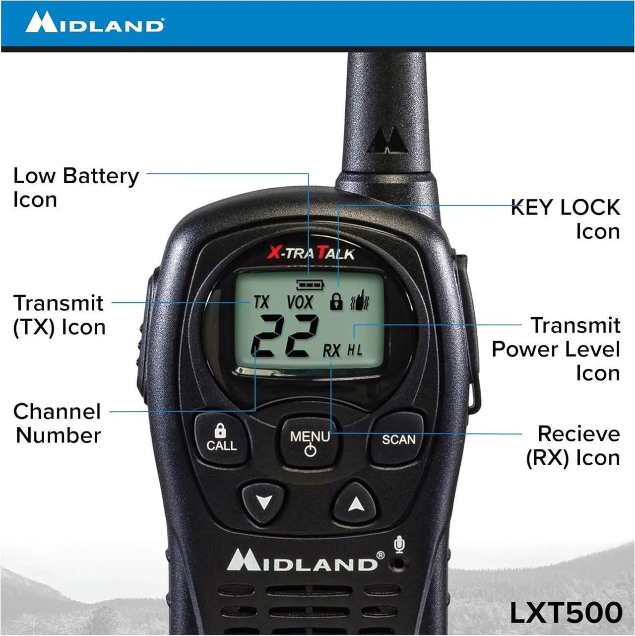 Alt view image 3 of 5 - Midland LXT500VP3 FRS Two Way Radios - 12 Pack Bundle w/Chargers