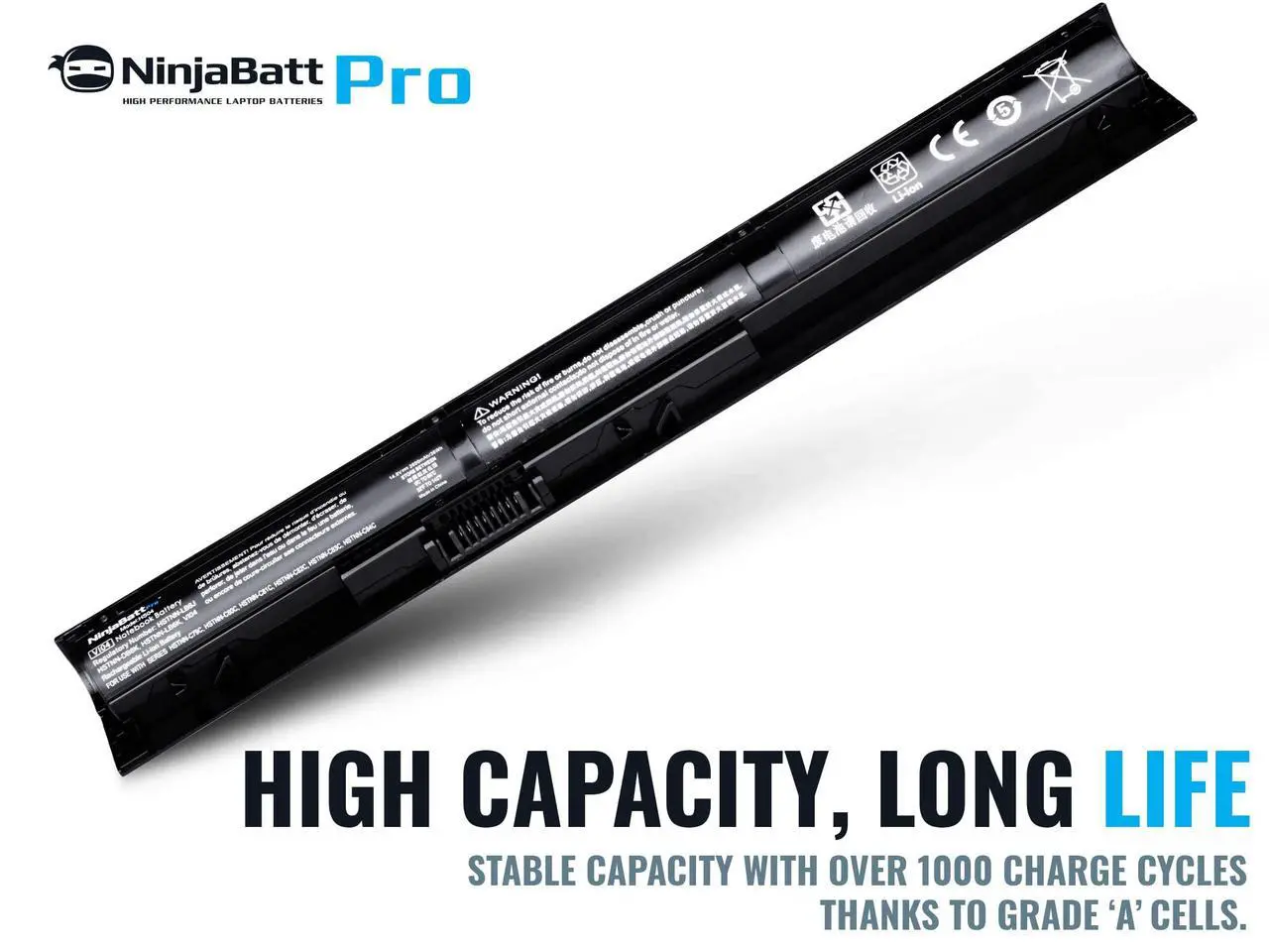 Alt view image 4 of 5 - NinjaBatt Pro Battery for HP 756743-001 V104 VI04 756744-001 756478-422 756478-851 756745-001 756479-421 756480-421 450 G2 450 G3 440 G2 15-P030NR VI04XL - Premium Cells [4 Cells/2600mAh/38Wh]