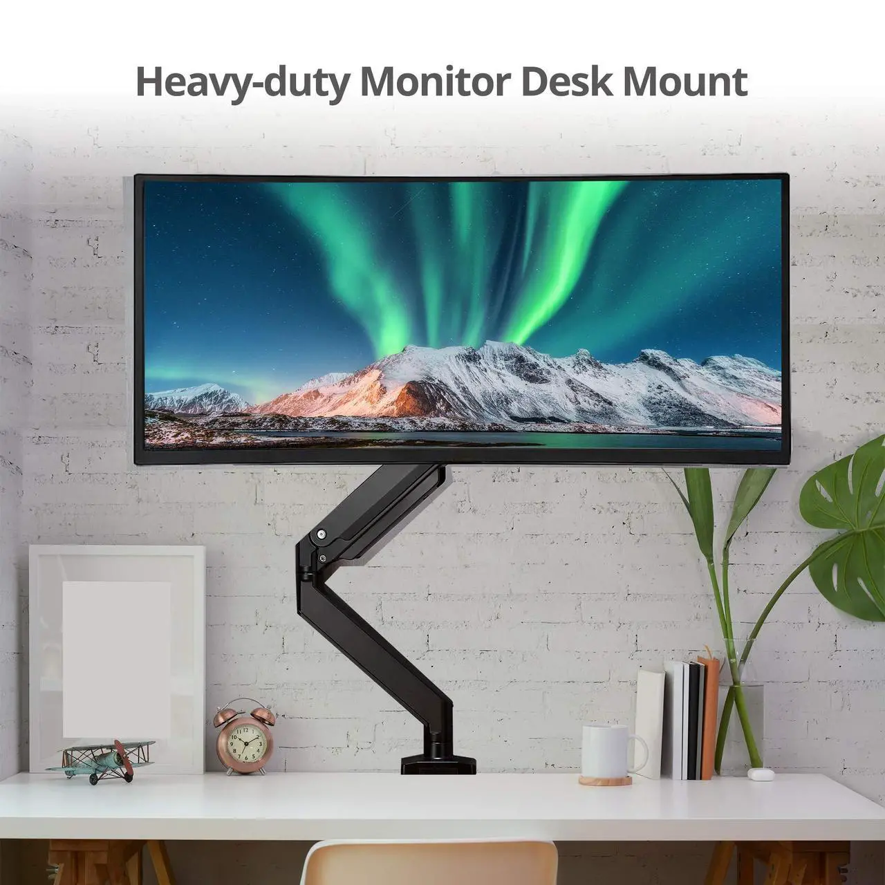 Alt view image 5 of 5 - SIIG Single Monitor Desk Mount, 17" to 43", Heavy-Duty Premium Gas Spring, Fits Flat/Curved/Ultrawide Monitor, Load 33 lbs Max, VESA 75x75 100x100, 200x200, C-Clamp and Grommet Base (CE-MT2Z11-S1)