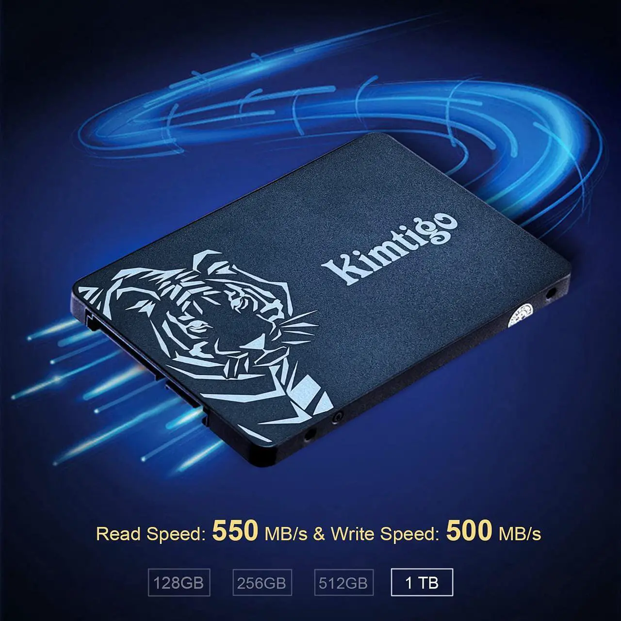 Alt view image 2 of 5 - kimtigo 2.5" Internal SSD 1TB, 3D NAND Solid State Drive, SATA III 6Gb/s 2.5 inch 7mm (0.28), Read up to 550MB/s