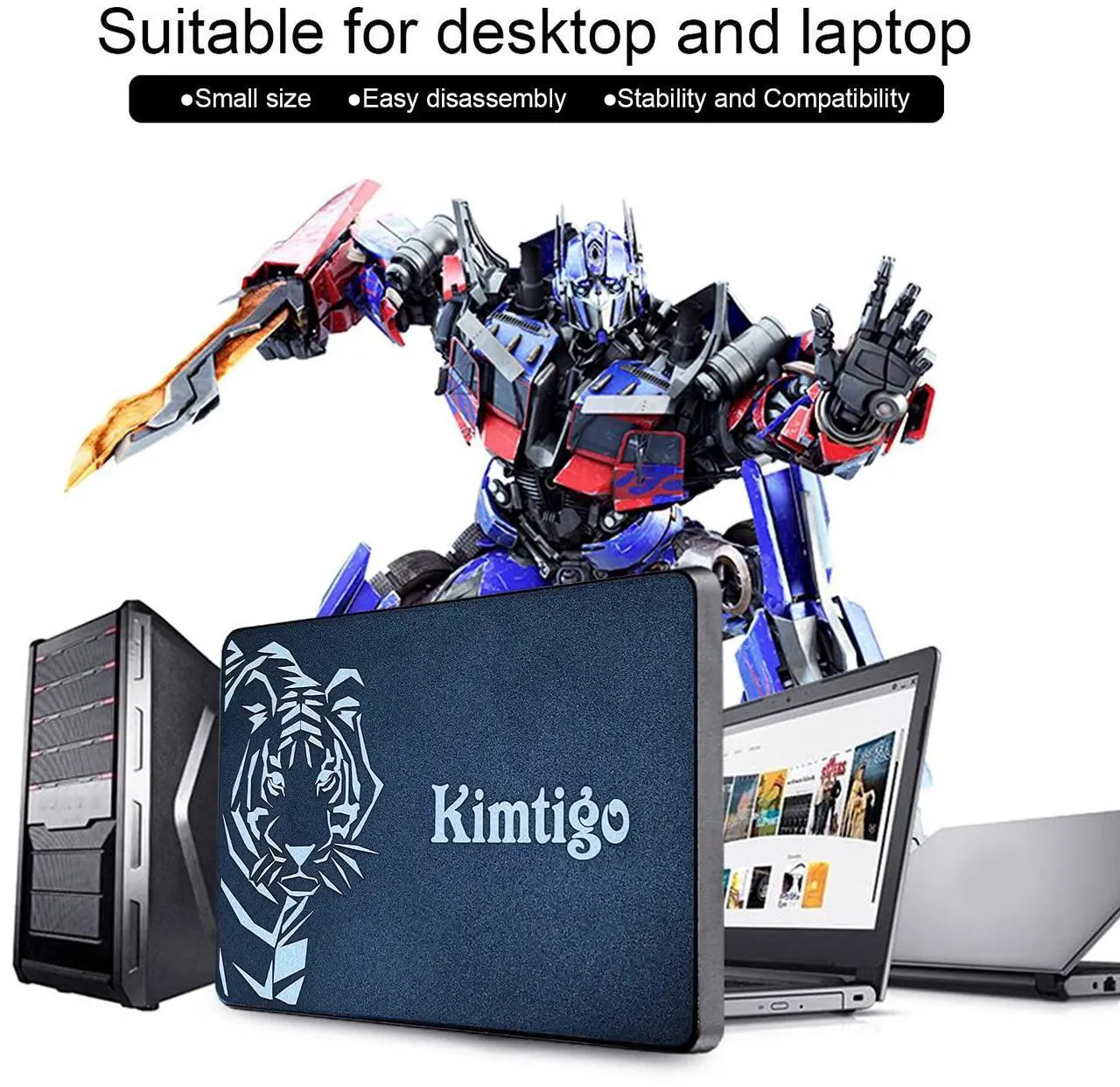 Alt view image 3 of 5 - kimtigo 2.5" Internal SSD 1TB, 3D NAND Solid State Drive, SATA III 6Gb/s 2.5 inch 7mm (0.28), Read up to 550MB/s
