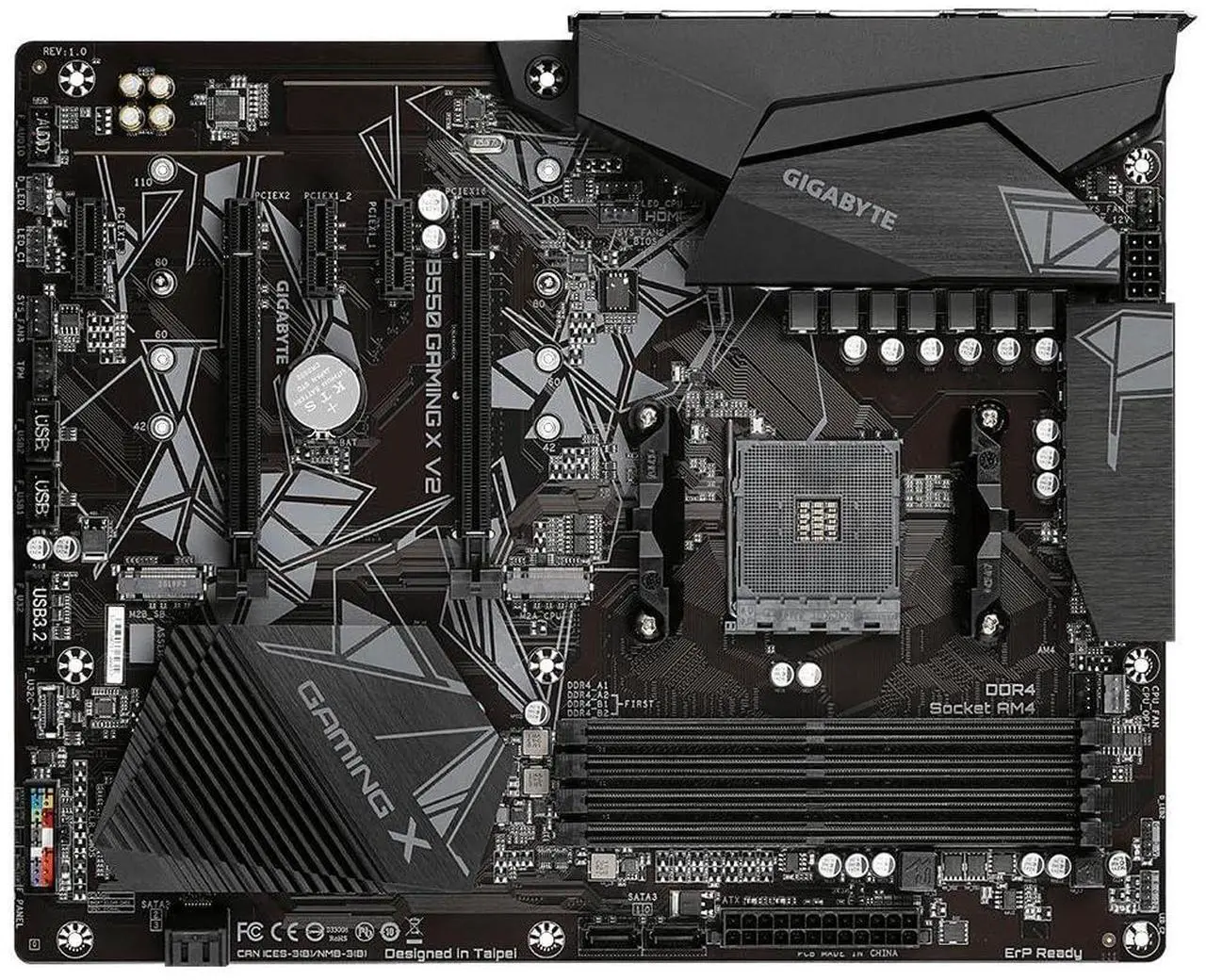 Alt view image 4 of 5 - Gigabyte B550 Gaming X V2 (AMD Ryzen 5000/B550/ATX/M.2/HDMI/DVI/USB 3.1 Gen 2/DDR4/ATX/Gaming Motherboard), 128 GB