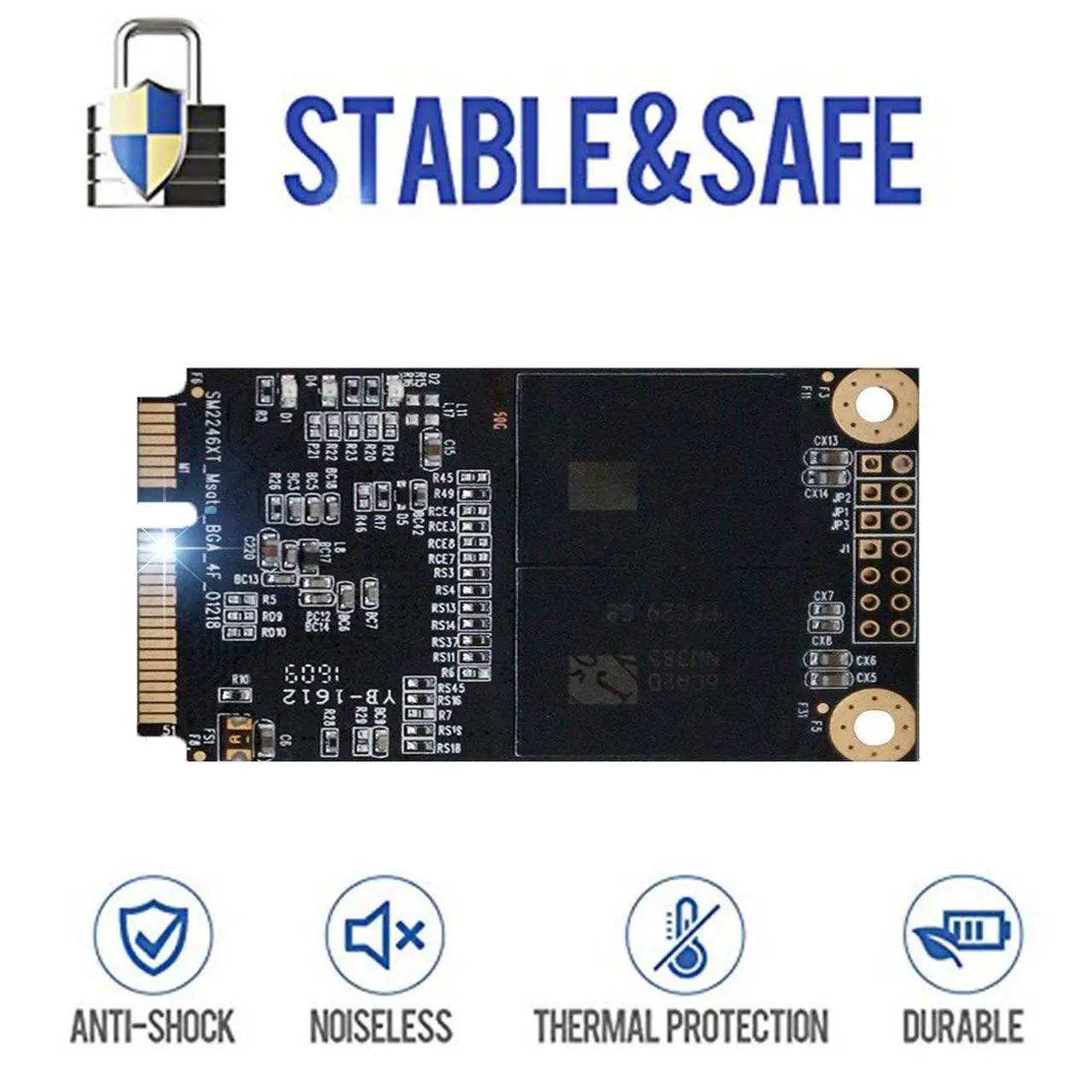Alt view image 3 of 4 - Dogfish Msata 480GB Internal Solid State Drive Mini Sata SSD Disk Drive High Performance Hard Drive for Desktop Laptop Notebook (MSATA, 480GB)